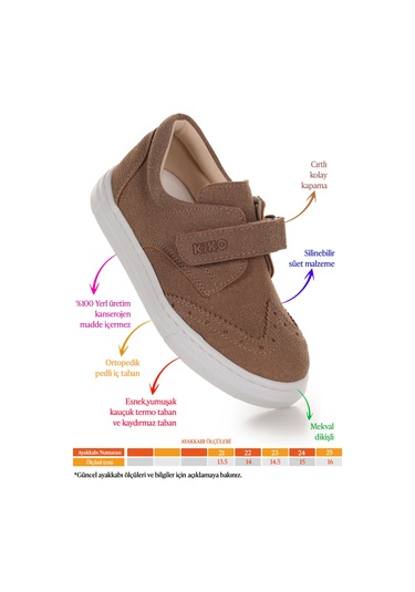 Kiko Kids Richie Cırtlı İlk Adım Günlük Erkek Bebek Casual Ayakkabı Kum Kum