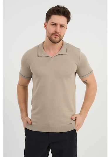 Alexander Gardi Alexandergardı Resort Yaka Triko T-shirt Bej