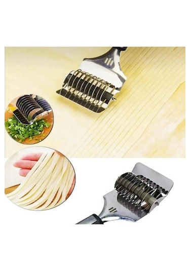 Rotanev Paslanmaz Çelik Erişte Makinasi Makarna Kesici Dilimleyici Kafes Rulo Hamur Kesici Gri