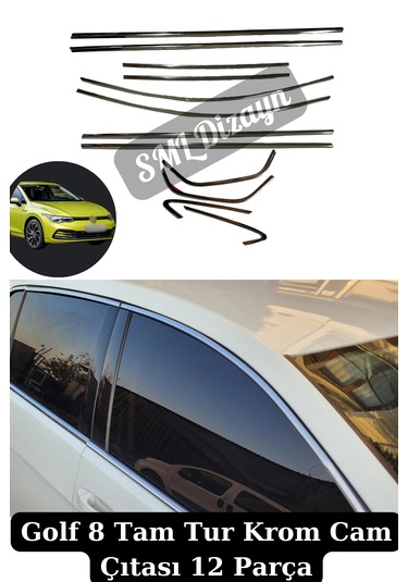Volkswagen Golf 8 Krom Cam Çıtası Golf 8 Yan Cam Çerçevesi