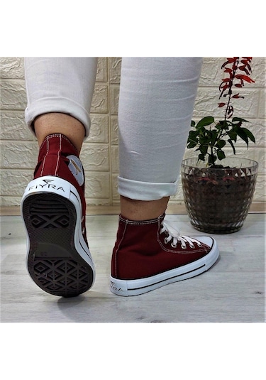 Fiyra 555 Bordo Uzun Unisex Sneaker Keten Spor Ayakkabı 001