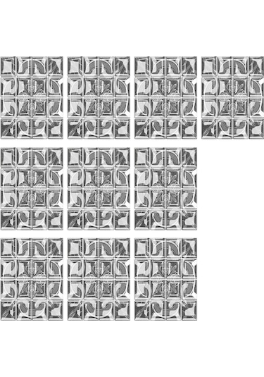 Youmex 10 Adet 3d Cam Mermer Sticker, Otomatik Yapışkan, 6 Renk, Ev Dekorasyonu, Mutfak/banyo, Kolay Kurulum, 10x10/15x15/20x20 Cm, 1 Metre Kaplama Gri