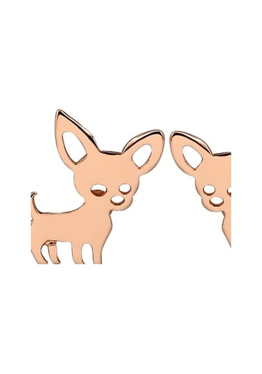 Rose Gold Şık Bayan Küpe Çok Güzel Paslanmaz Çelik Oymalı Rose Gold