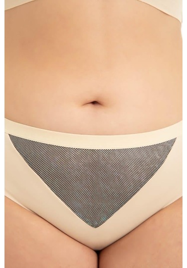 File Detaylı Beli Lastikli Lazer Kesim Büyük Beden Kadın Tanga Külot 3'lü Paket Renkli-2 Çok Renkli