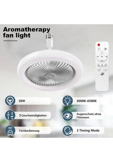 Xuweiwei Gri 360 Derece Ayarlanabilir 25 Cm Led Akilli Tavan Fan Lambasi Uzaktan Kumandali Renk Degisimi Parlaklik Ayari 3 Hiz Seviyesi E26 E27