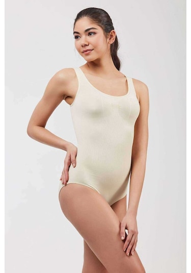 Mbb E-ticaret Elit Life Geniş Askılı Kadın Dikişsiz Çıtçıtlı Slip Body Ten 878