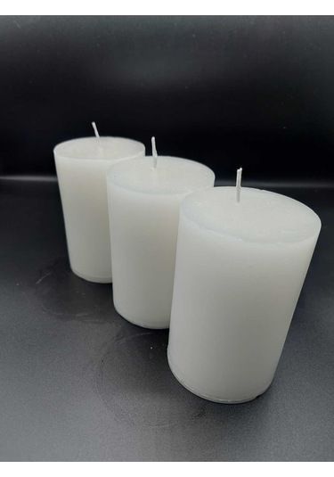 Soya Parafinli Beyaz 1 Adet 72 Saat Yanma Süreli Çap:7 Cm Boy:10 Silindir Blok Mum Beyaz Beyaz