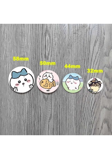 Sevimli Chiikawa Rozeti Karikatür Animasyon Periferik Yaka Iğneler Teneke Yuvarlak 32mm Style 05 32mm Çok Renkli