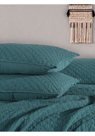 Cambrıdge Yatak Örtüsü Seti Çift Kişilik Koyu Yeşil Kutulu