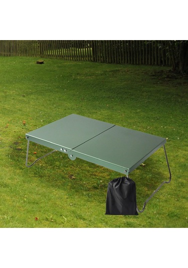 Suntek Mini Kamp Masası Katlanır Tour Yard Barbekü Için Yeşil