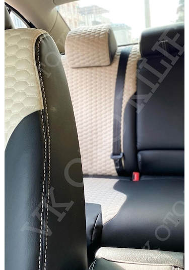 Vk Auto Volkswagen Passat B6 Araca Özel Koltuk Kılıfı Bej-siyah