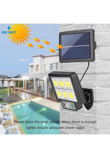 56led/72/108/117cob Güneş Enerjili Bölünmüş Duvar Lambası 3 Modlu Açık Hava Su Ge Sensörü Bahçe Acil Bahçe Aydınlatmaları 56851493