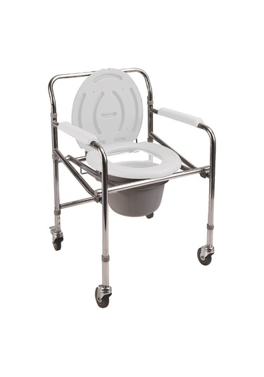 Medikaltec Poylin Tekerlekli Tuvaletli Katlanabilen Hasta Klozeti