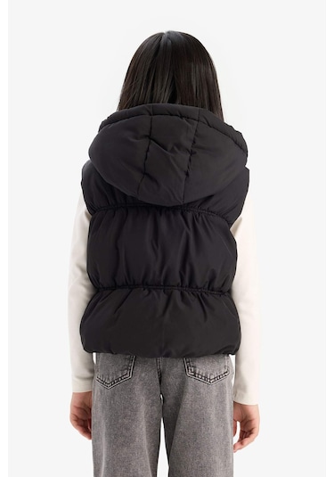 Defacto Kız Çocuk Su İtici Kapüşonlu Şişme Yelek C4971a825aubk27 Siyah