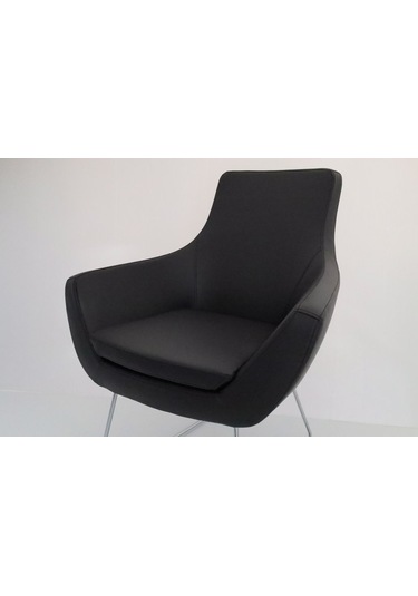 Fahren Siyah Deri Rahat Küçük Otel Lobi Koltuğu