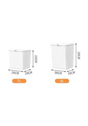 Sones 9l Mutfak Askılı Atık Kutusu Kapaklı Sürgülü Kapaklı Lavabo Altı Çöp Kutusu Yeşil