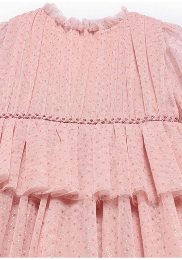 Mayoral Abel&lula Kız Çocuk Uzun Kol Tüllü Elbise Pembe