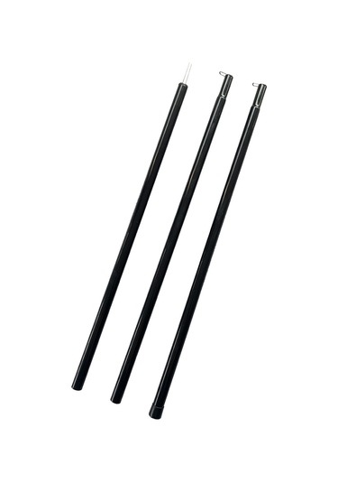 Ximistore9 Siyah Teleskopik Çadır/gönüllü Çadır Direği, 16mm Çap, 1.5m 3 Bölüm , Dayanıklı Demir, Dış Mekan Rüzgarına Dayanıklı Çok Renkli