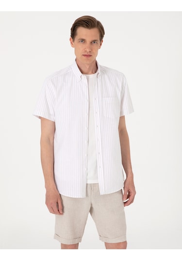 Pierre Cardin Erkek Bej Gömlek Kısa Kollu 50307082-vr011 Bej