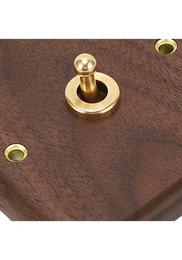 Tenfowee Vintage Stil Ahşap Panelli Anahtar - Siyah Ceviz Ve Bakırdan El Yapımı - 250v Güvenli Elektrik Anahtarı