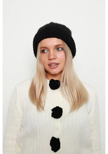 Ponpon Detay Kadın Bere 1136 Siyah Siyah