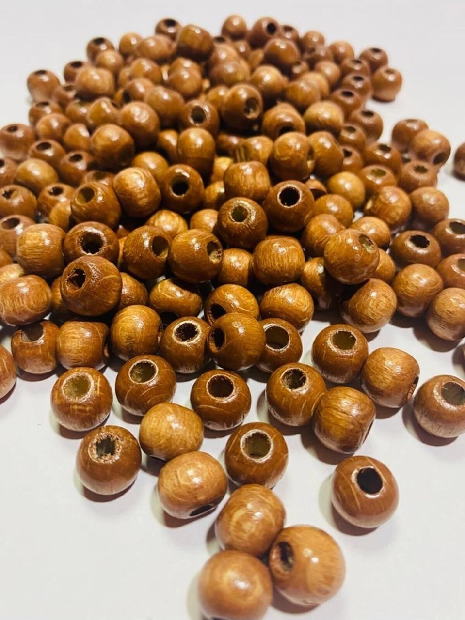 Meşe Rengi Açık Kahve Ahşap Boncuk - 10mm - 200 Adet