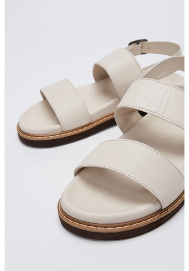 Valmenti Savino Erkek Kırık Beyaz Hakiki Deri Duz Sandalet 876 04-val Erk Sndlt Y23 Beyaz