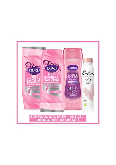 Duru Nem Bombası Şampuan,saç Kremi,duş Jeli & Kadın Deodorant Güçsüz