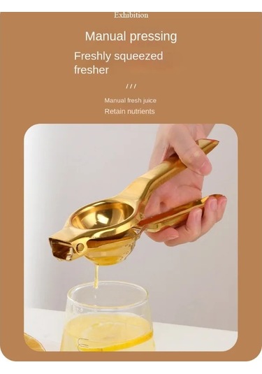 Liangmei 1 Adet Paslanmaz Çelik Manuel Meyve Sıkacağı Ev Limon Gold