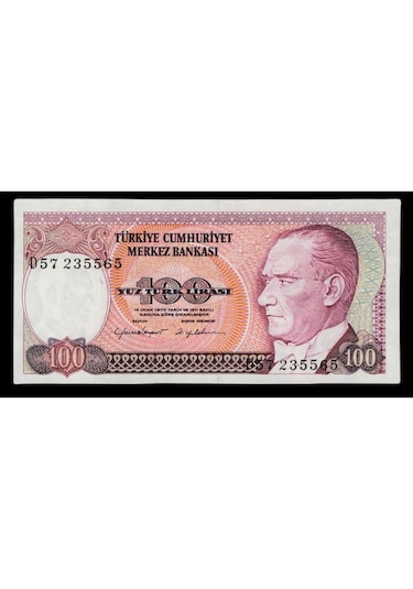 7. Emisyon 2. Tertip 100 Türk Lirası, T.c. Eski Kağıt Para "çil"
