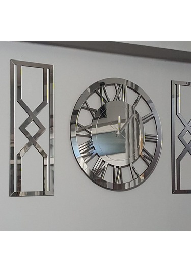0001 Kişiye Özel Gümüş Pleksi Duvar Saati Gümüş