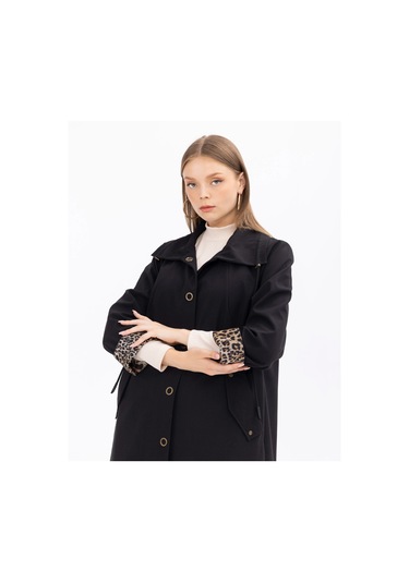 Gala-xi Büyük Beden Siyah Kadın Trençkot 2321901008 Siyah