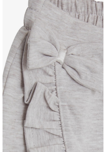 Breeze Kız Çocuk Şort Etek Fiyonklu Fırfırlı 1.5-5 Yaş, Bej Melanj-bej Melanj Bej Melanj