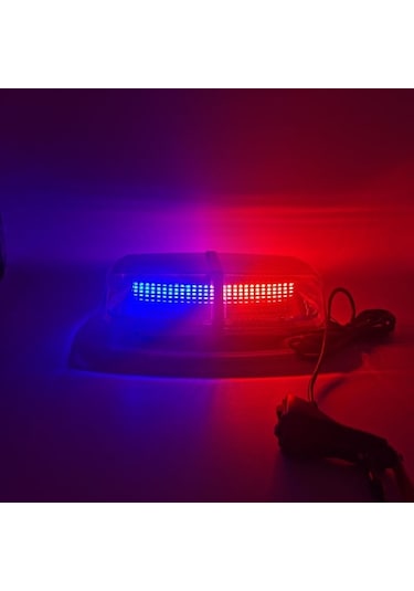 7 Fonksiyonlu Tepe Lamba Çakarlı Vantuz Ve Mıknatıslı 12-30v Kırmızı-mavi / Laık535
