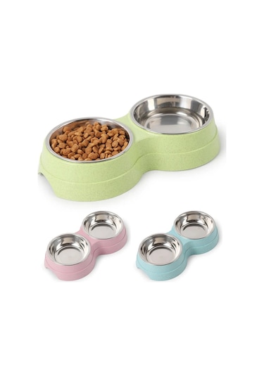 Elmpaly B Paslanmaz Çelik Kedi Köpek Kabı Kaymaz Taban Yemek Su Kabı Kolay Temizlik