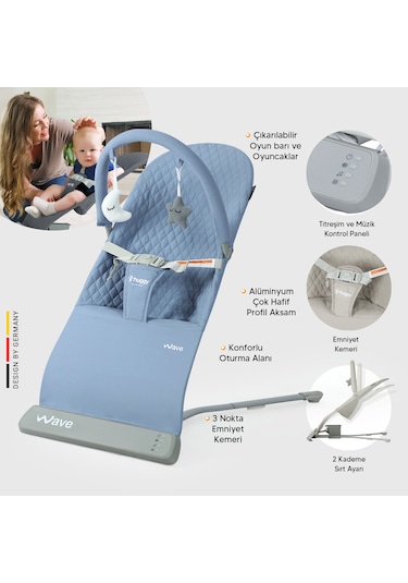 Huggy Wave Bebek Hareket Ettikçe Sallanabilen Müzikli Anakucağı
