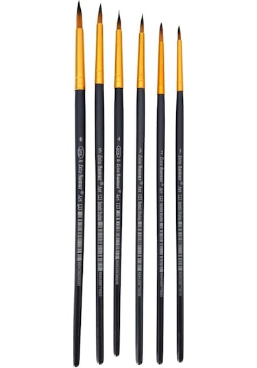 Samur 6'lı 123 Sentetik Akrilik Ve Sulu Boya Fırça Seti Tezhip Ve Minyatür