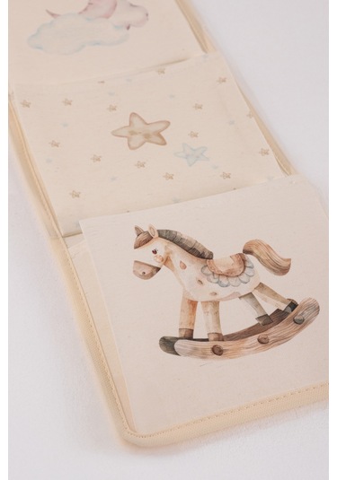 Tidy Kids Atlı Karınca Desenli Poplin 3'lü Duvar Organizeri 20x60cm 6021 Natural