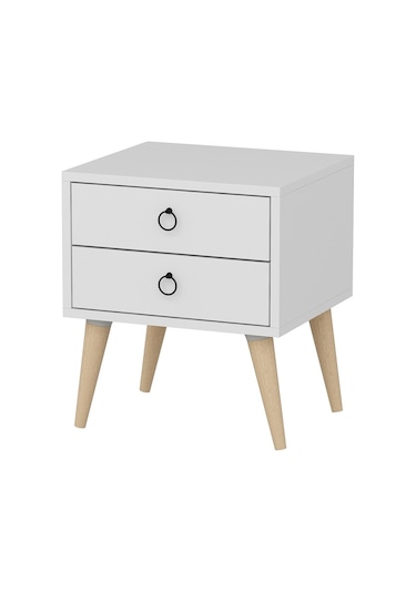 Dekorosso Merlin 2 Çekmeceli Komodin  Beyaz