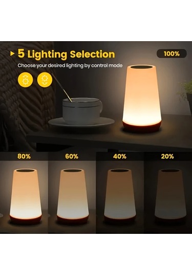 Honeybeeshop Beyaz Basit Yeni Gece Lambasi 13 Renk Rgb Dokunmatik Uzaktan Kumandali Sarj Edilebilir Led Isik Yatak Odasi Oturma Odasi Bebek Odasi Icin Beyaz