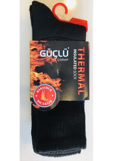 Güçlü Kışlık Termal Thermal Çorap Siyah