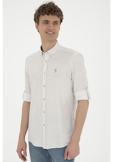 U.s. Polo Assn. Erkek Haki Gömlek Desenli 50288670-vr027 Yeşil