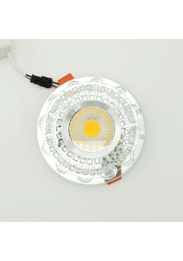 Silver Kristal Cam Sıva Altı Spot Cob Led Armatür Gün Işığı Silver