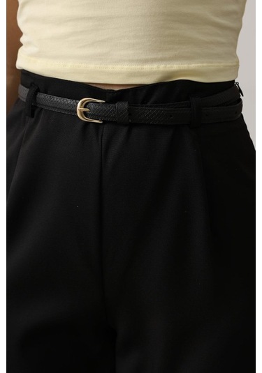 Ge Ticaret Kemer Pens Detaylı Pantolon - Siyah Siyah