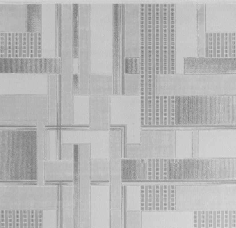 Gabardin Halı Omega 332c Serisi Triko Akrilik Salon Oturma Yatak Odası Halısı Gri