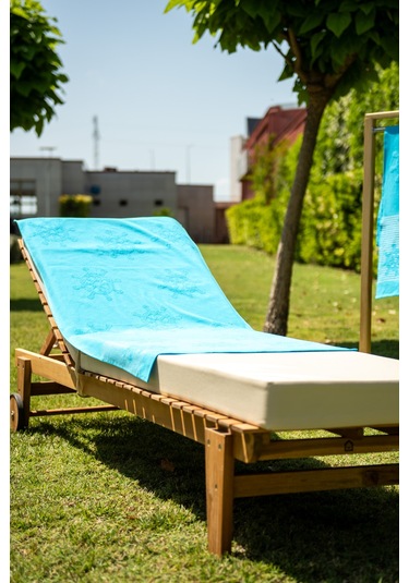 Menderes Home Cotton Collection Bukle Plaj Havlusu Çark Turkuaz