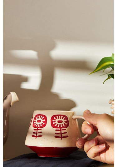 Emsan Ethnic Grass Kupa 480 ML Bordo