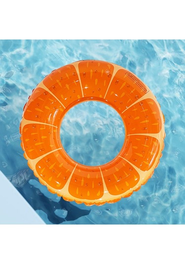 Ikkb Yetişkin Kalın Yüzme Çemberi Pvc Su Şişme Portakal Yüzme Çemberi Turuncu