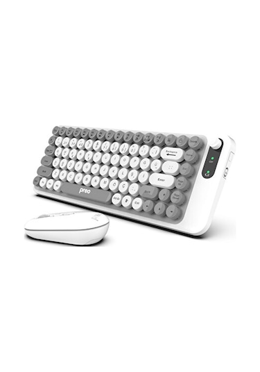 Preo K10 Sessiz Combo Kablosuz Klavye Mouse Seti Beyaz Diğer