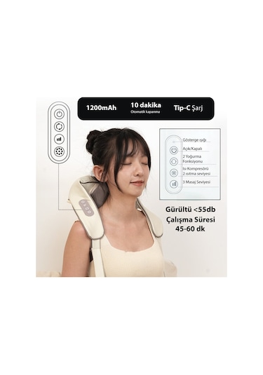 Kochler Şarjlı Boyun, Kol, Omuz Ve Bacak Masaj Aleti Derin Doku Titreşimli Masaj Cihazı Bej